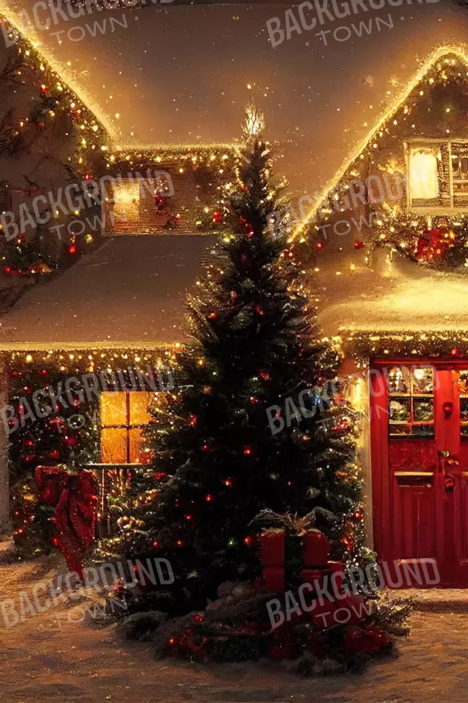 Christmas Night Iii 8’X12’ Ultracloth (96 X 144 Inch) Backdrop