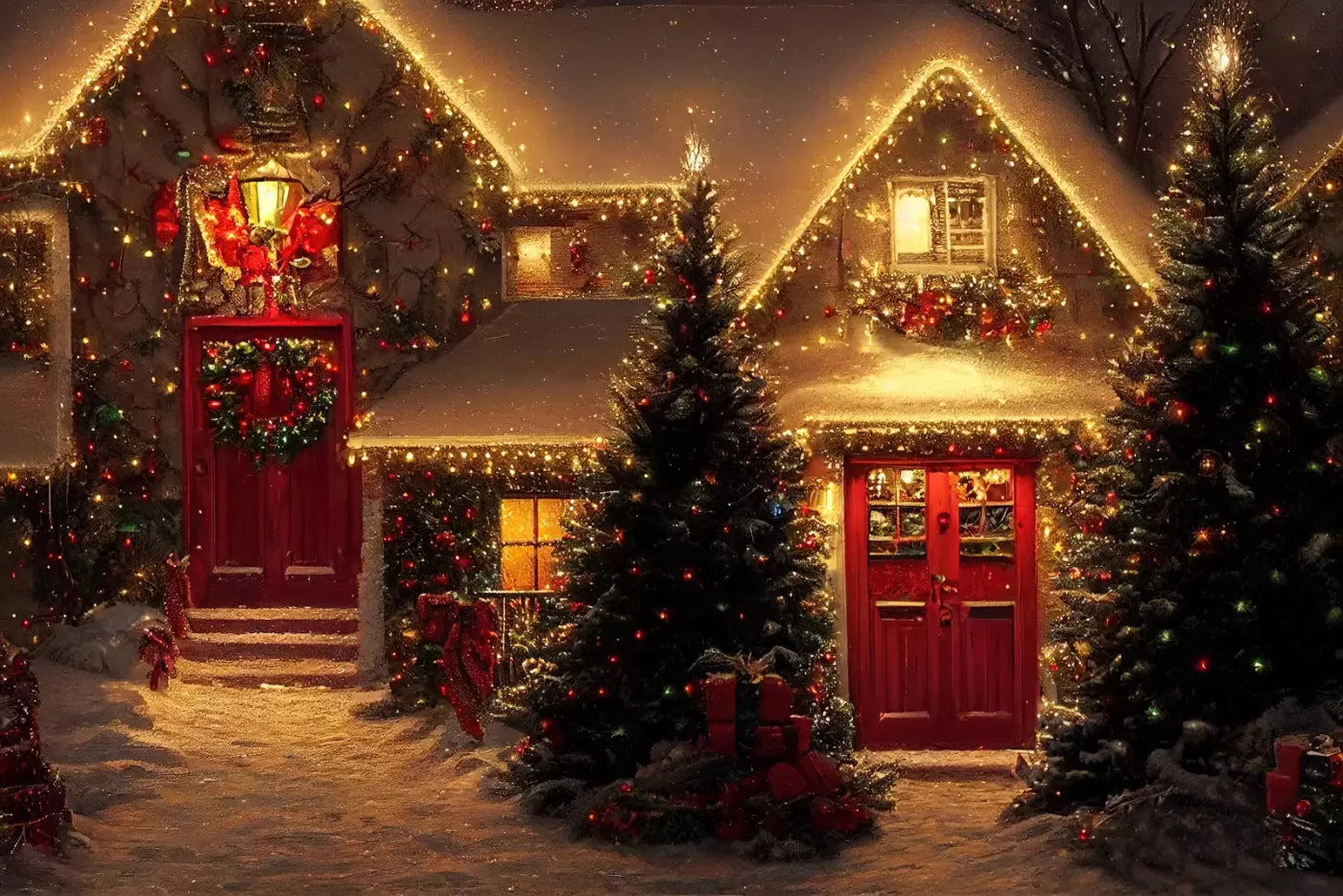 Christmas Night Iii 12’X8’ Ultracloth (144 X 96 Inch) Backdrop