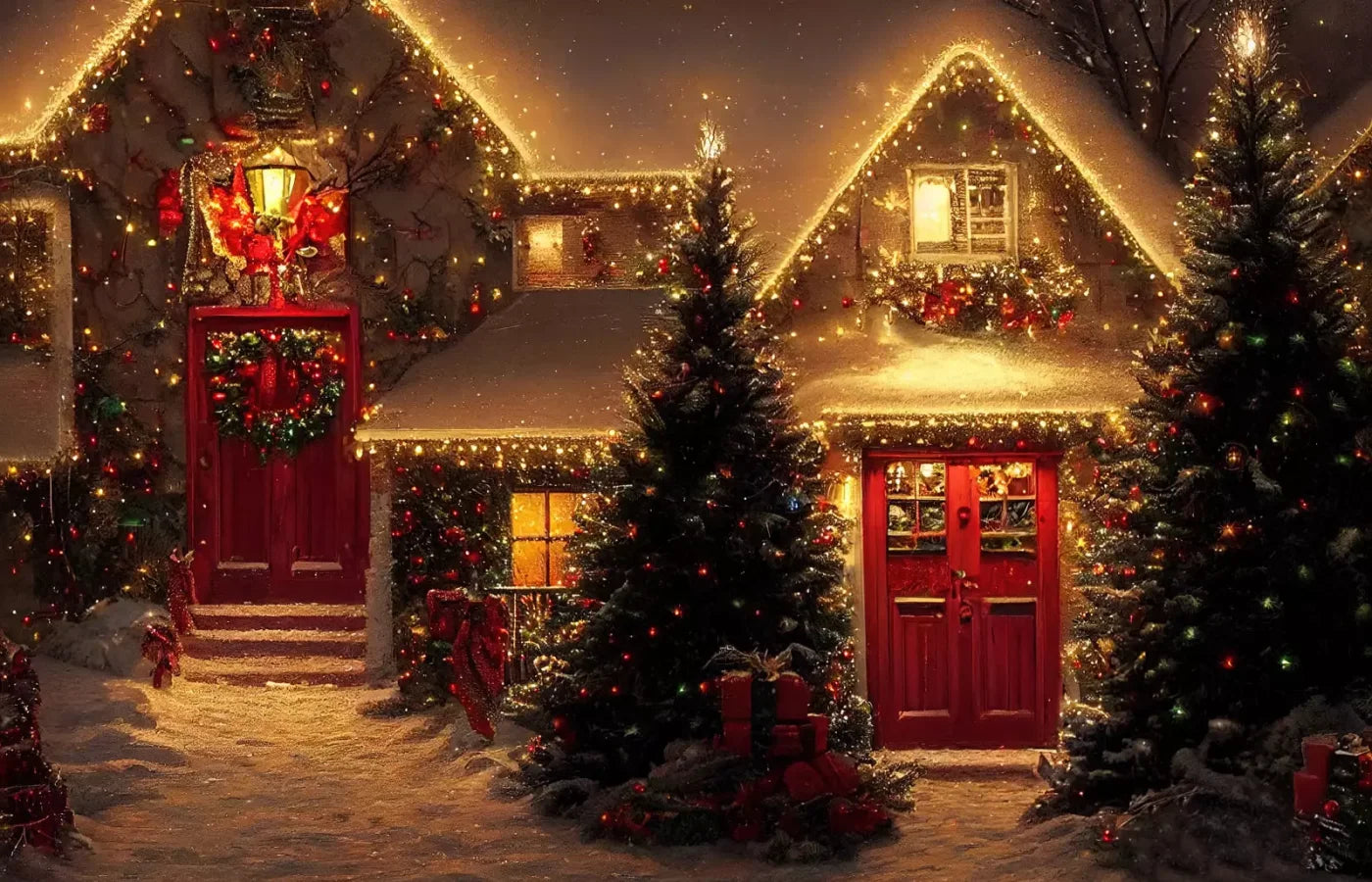 Christmas Night Iii 14’X9’ Ultracloth (168 X 108 Inch) Backdrop