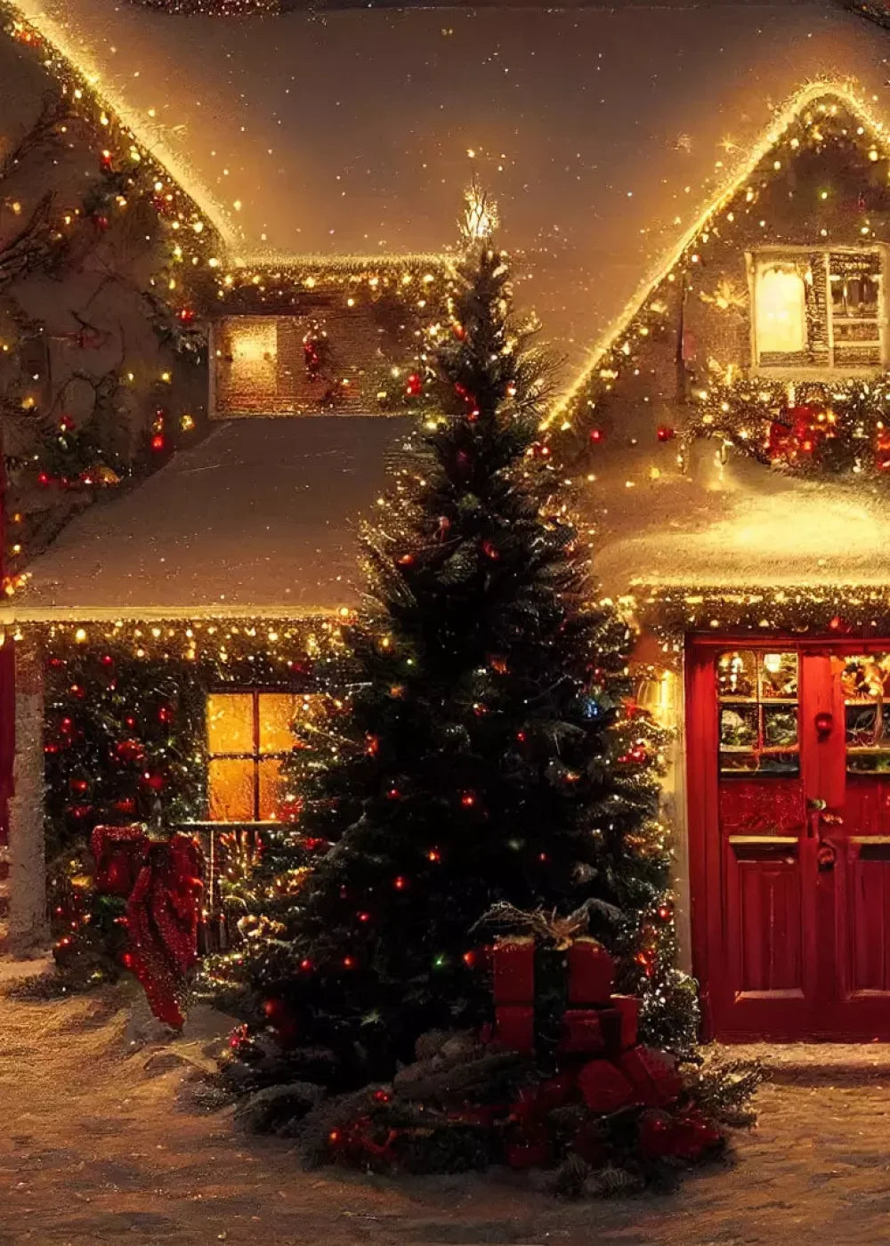 Christmas Night Iii 5’X7’ Ultracloth (60 X 84 Inch) Backdrop