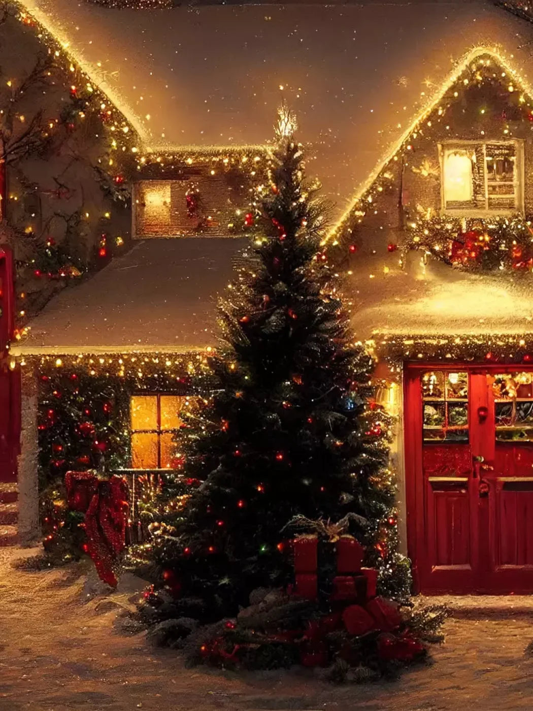 Christmas Night Iii 6’X8’ Fleece (72 X 96 Inch) Backdrop