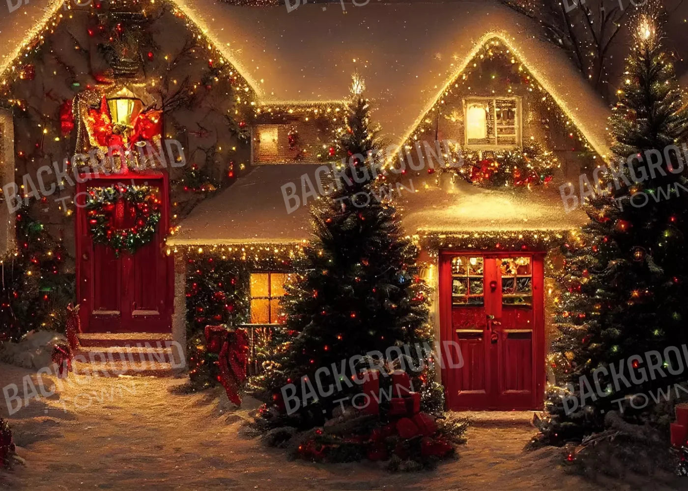 Christmas Night Iii 7’X5’ Ultracloth (84 X 60 Inch) Backdrop