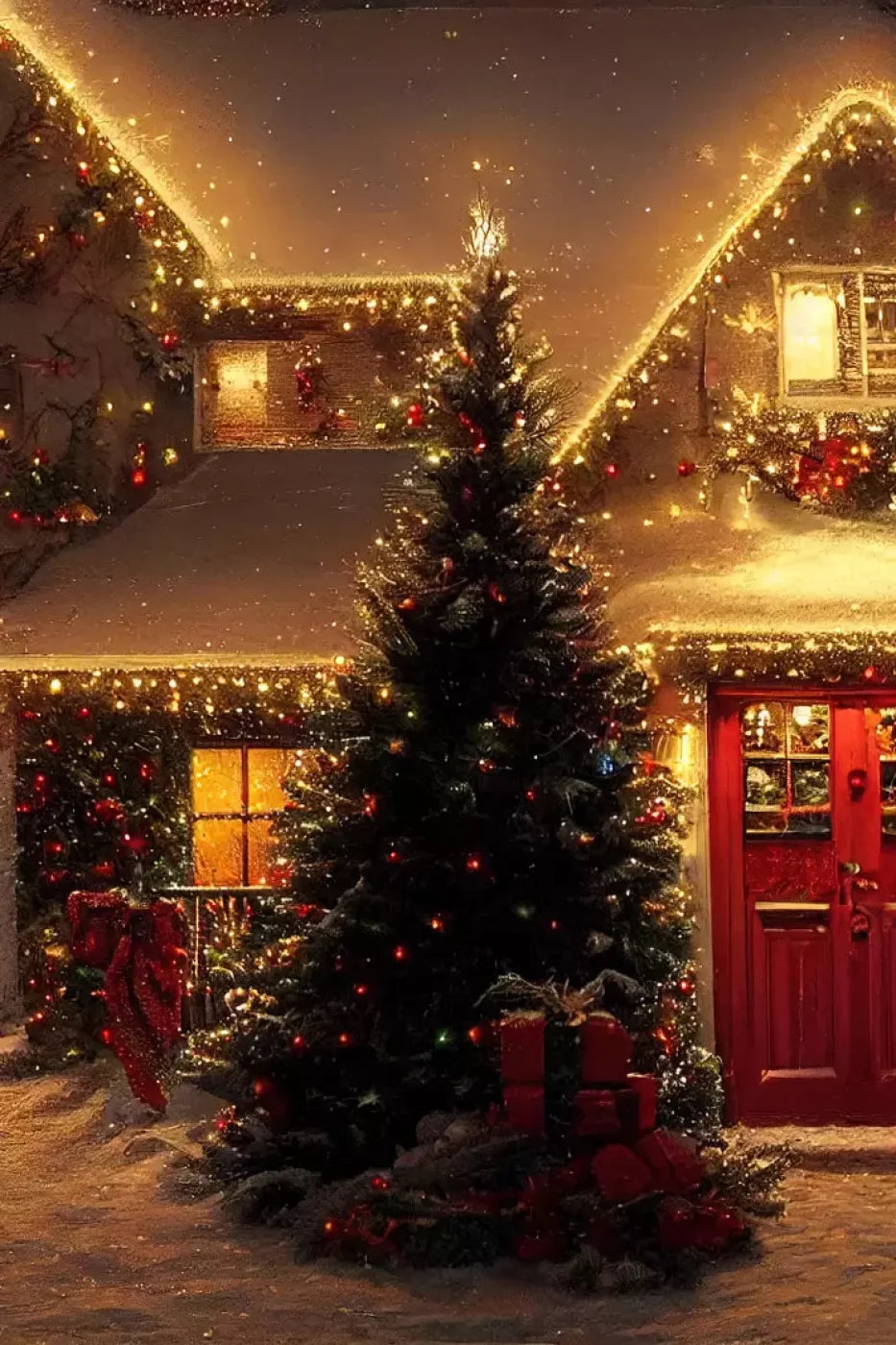 Christmas Night Iii 8’X12’ Ultracloth (96 X 144 Inch) Backdrop