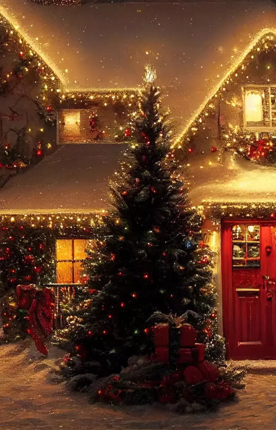 Christmas Night Iii 9’X14’ Ultracloth (108 X 168 Inch) Backdrop