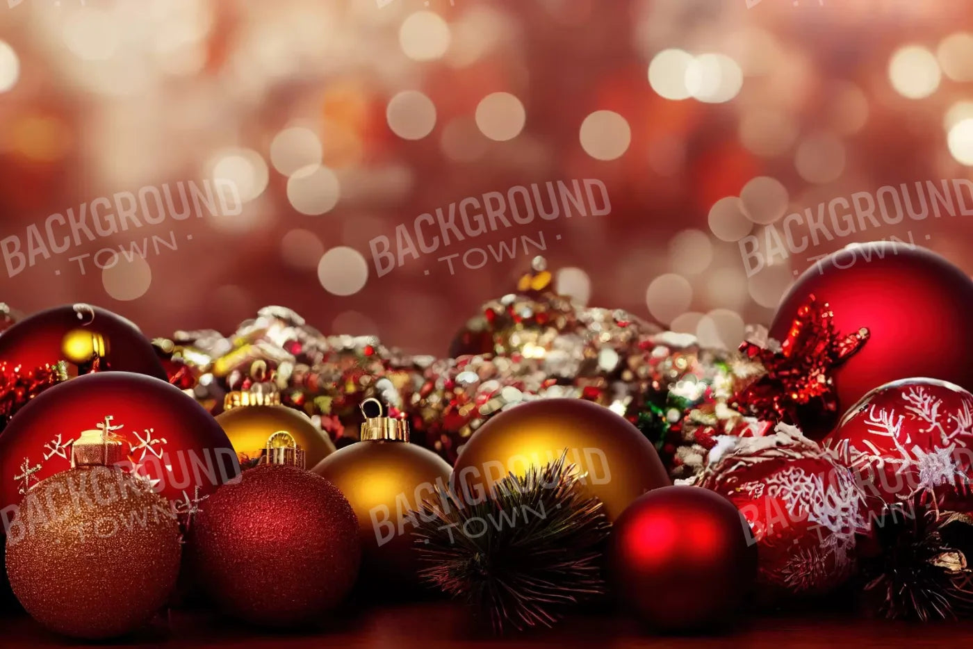 Christmas Ornaments Ii 12’X8’ Ultracloth (144 X 96 Inch) Backdrop