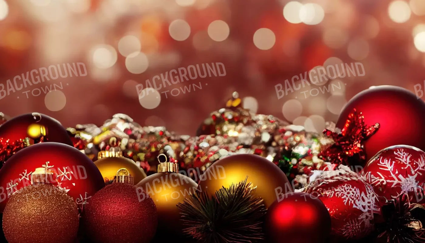 Christmas Ornaments Ii 14’X8’ Ultracloth (168 X 96 Inch) Backdrop