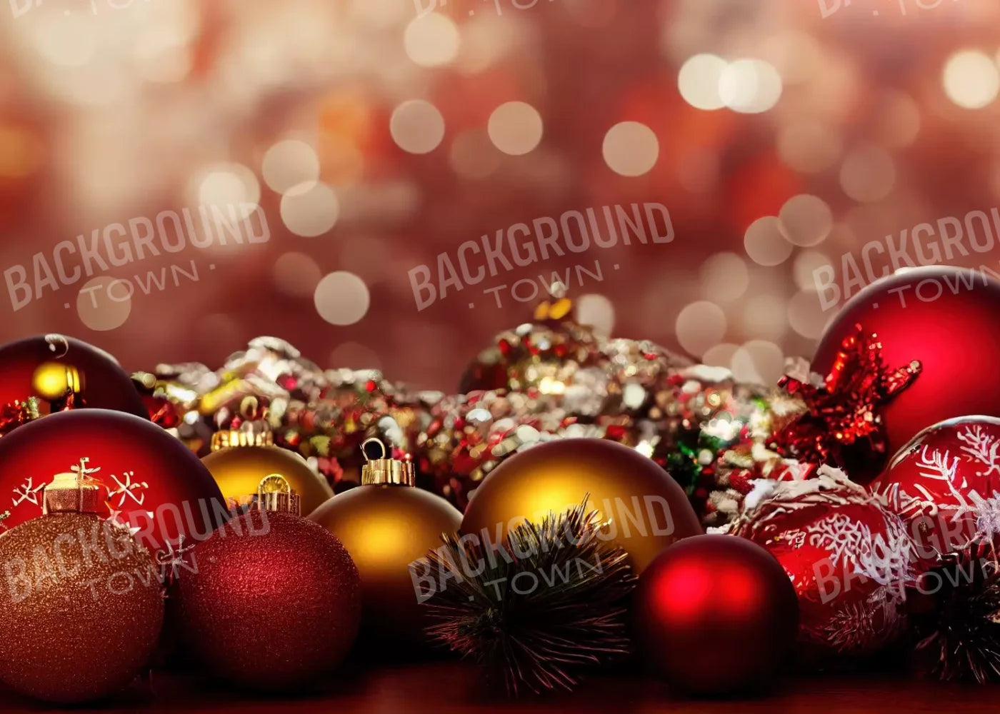 Christmas Ornaments Ii 7’X5’ Ultracloth (84 X 60 Inch) Backdrop