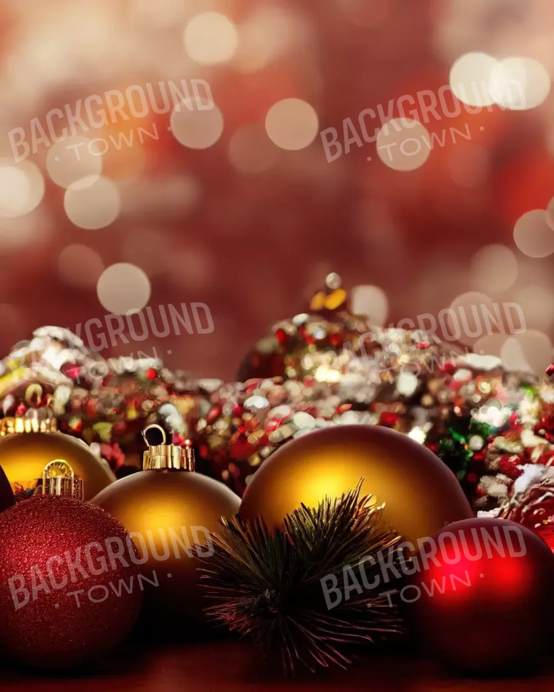 Christmas Ornaments Ii 8’X10’ Fleece (96 X 120 Inch) Backdrop