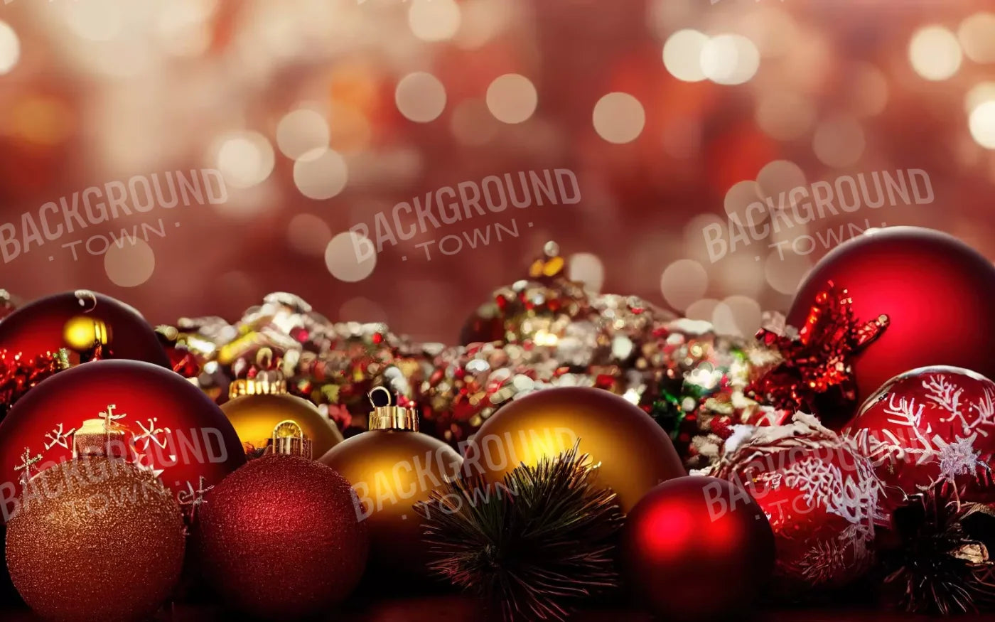 Christmas Ornaments Ii 8’X5’ Ultracloth (96 X 60 Inch) Backdrop