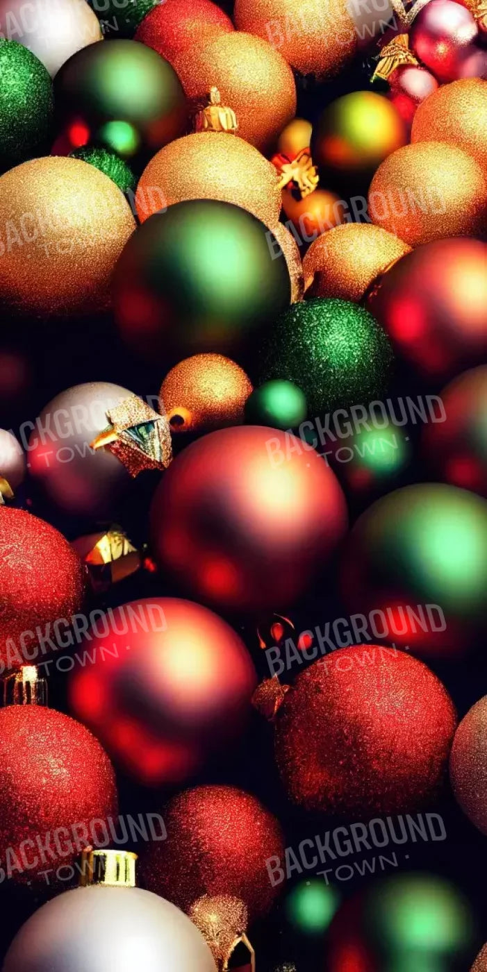 Christmas Ornaments I 8’X16’ Ultracloth (96 X 192 Inch) Backdrop