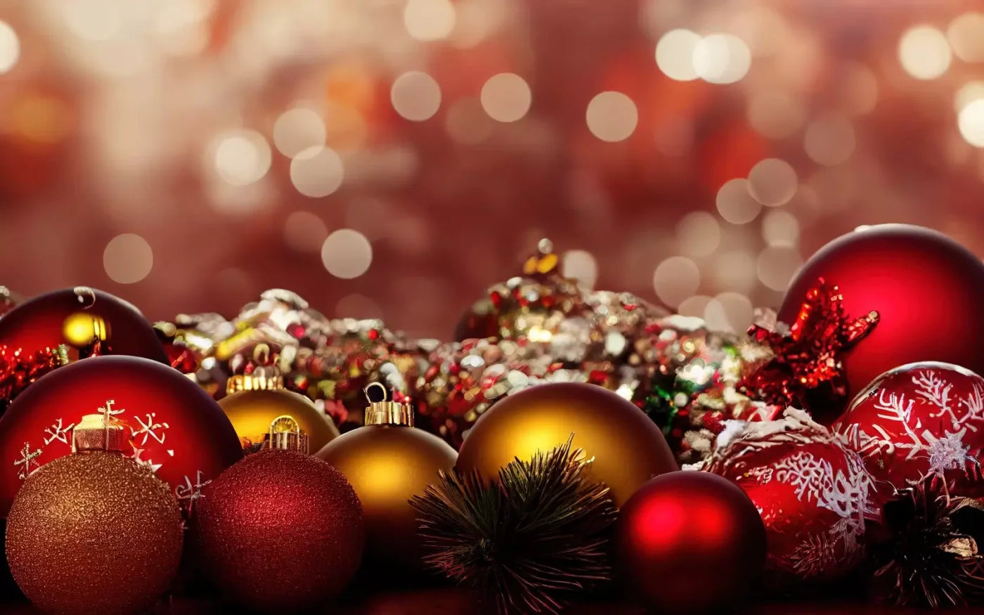Christmas Ornaments Ii 16’X10’ Ultracloth (192 X 120 Inch) Backdrop