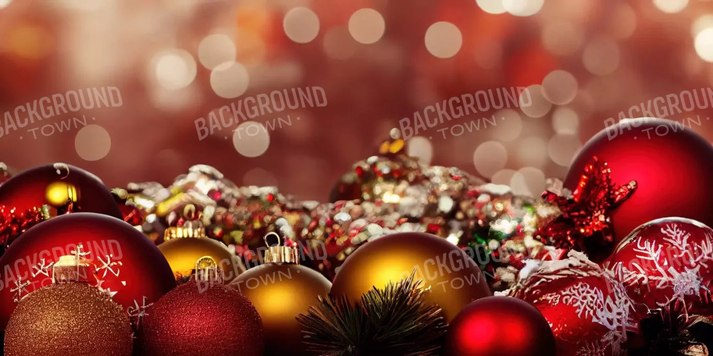Christmas Ornaments Ii 16’X8’ Ultracloth (192 X 96 Inch) Backdrop