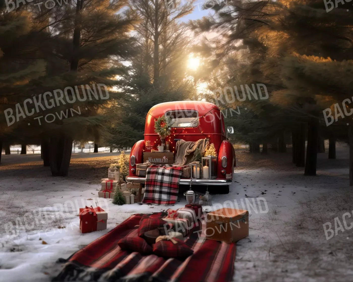 Christmas Picnic Iii 10’X8’ Fleece (120 X 96 Inch) Backdrop