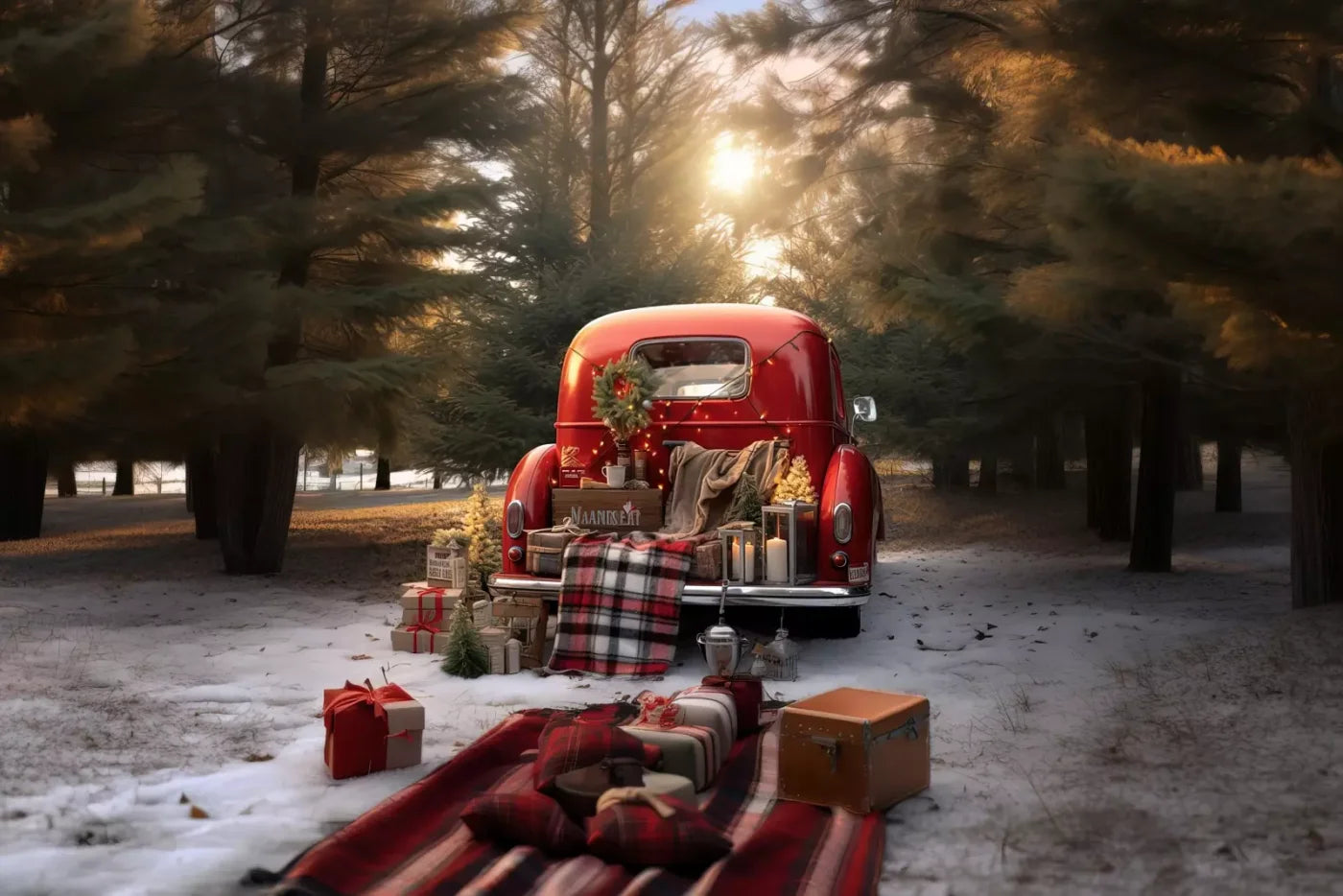Christmas Picnic Iii 12’X8’ Ultracloth (144 X 96 Inch) Backdrop