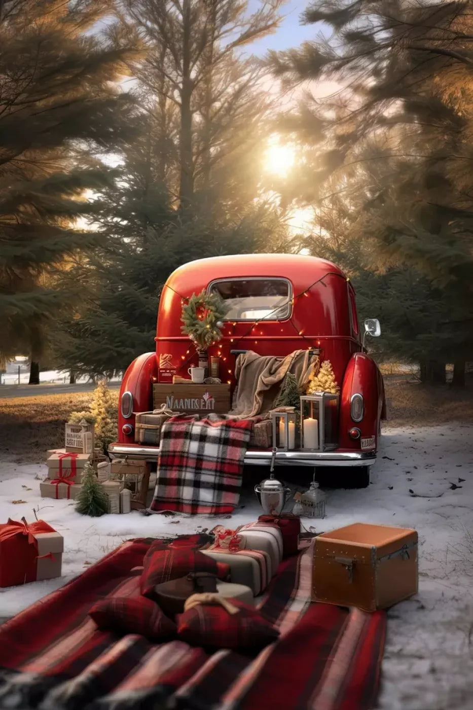 Christmas Picnic Iii 8’X12’ Ultracloth (96 X 144 Inch) Backdrop