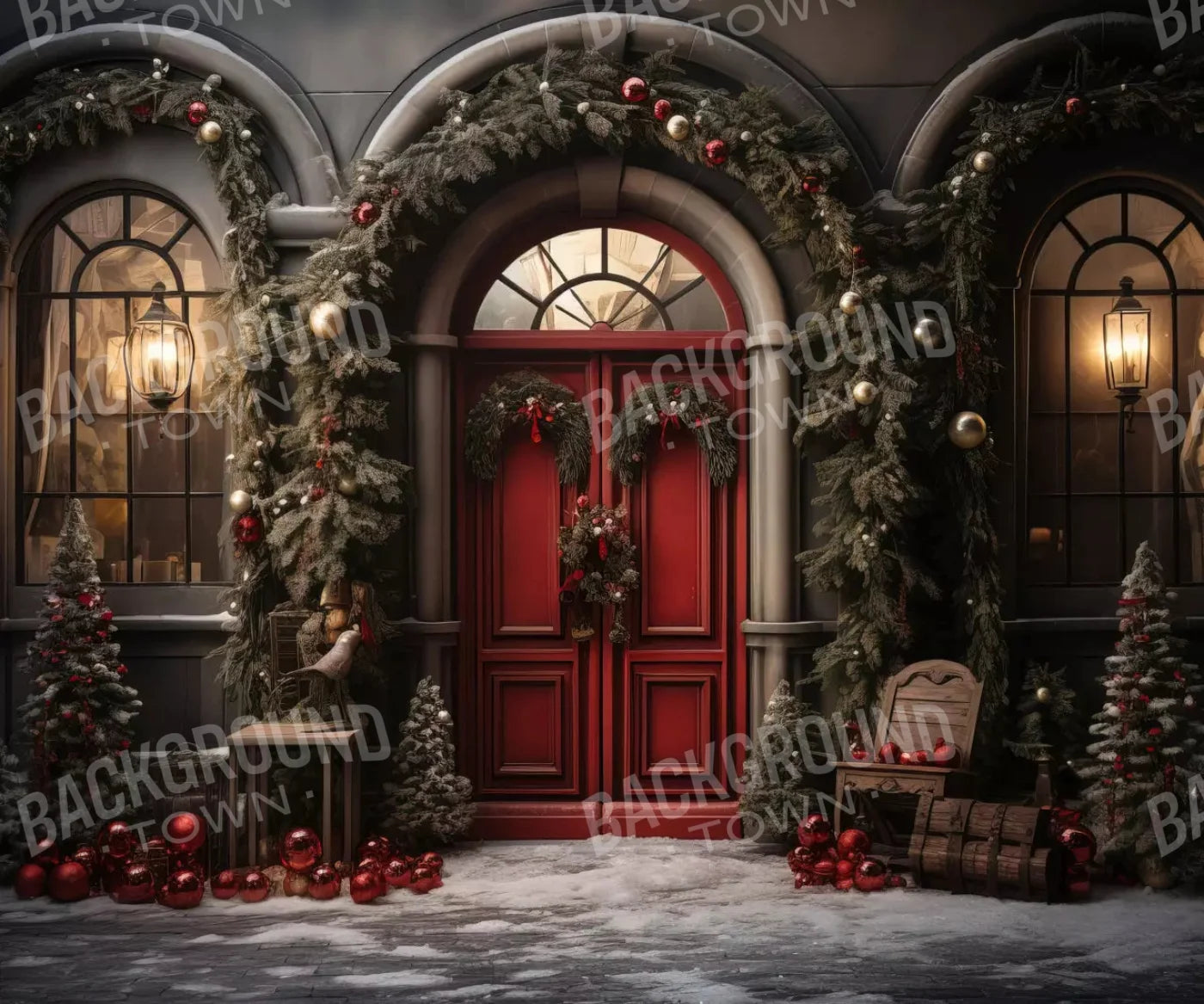 Gray Christmas Backdrop for Photography