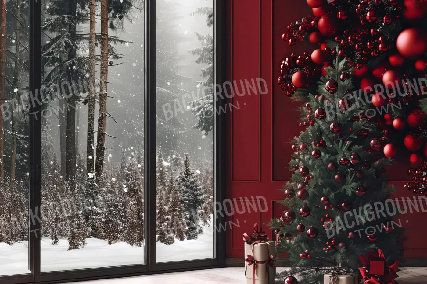 Christmas Room 12’x8’ UltraCloth (144 x 96 inch) Backdrop