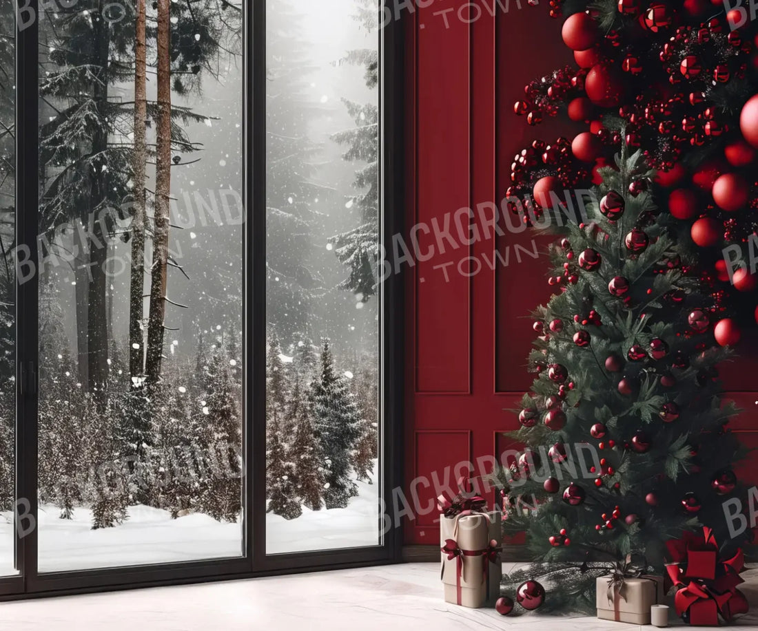 Red Christmas Backdrop for Photography