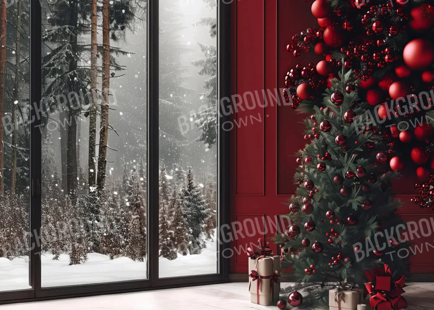 Christmas Room 7’x5’ UltraCloth (84 x 60 inch) Backdrop