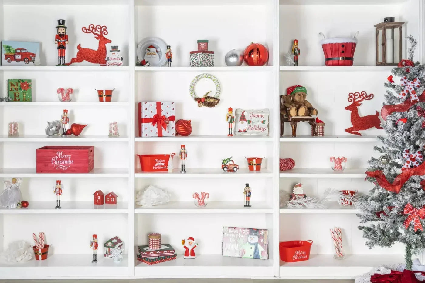 Christmas Shelf 8X5 Ultracloth ( 96 X 60 Inch ) Backdrop