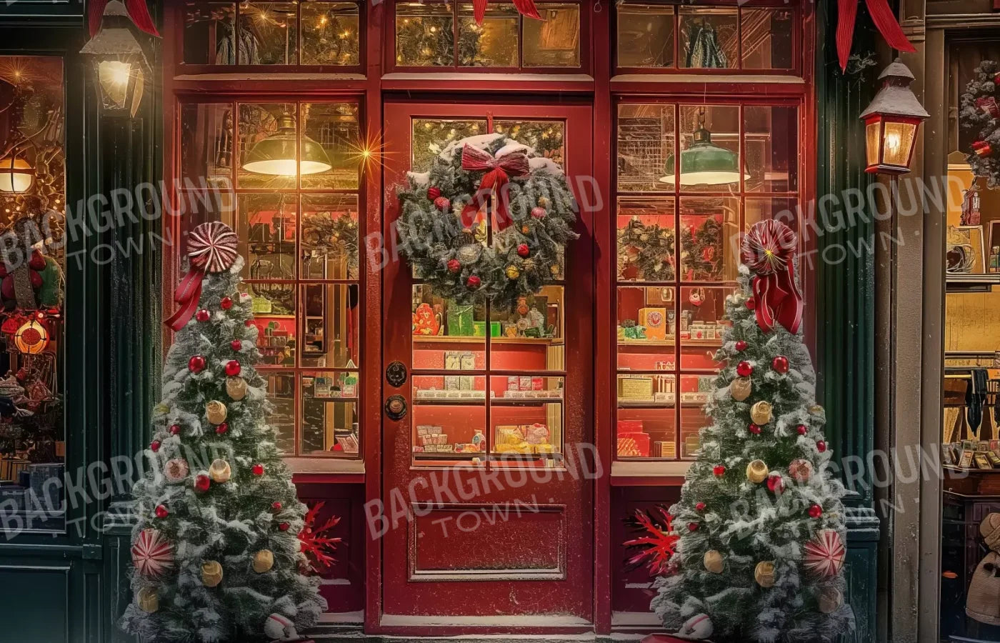 Christmas Shop Ii 14’X9’ Ultracloth (168 X 108 Inch) Backdrop