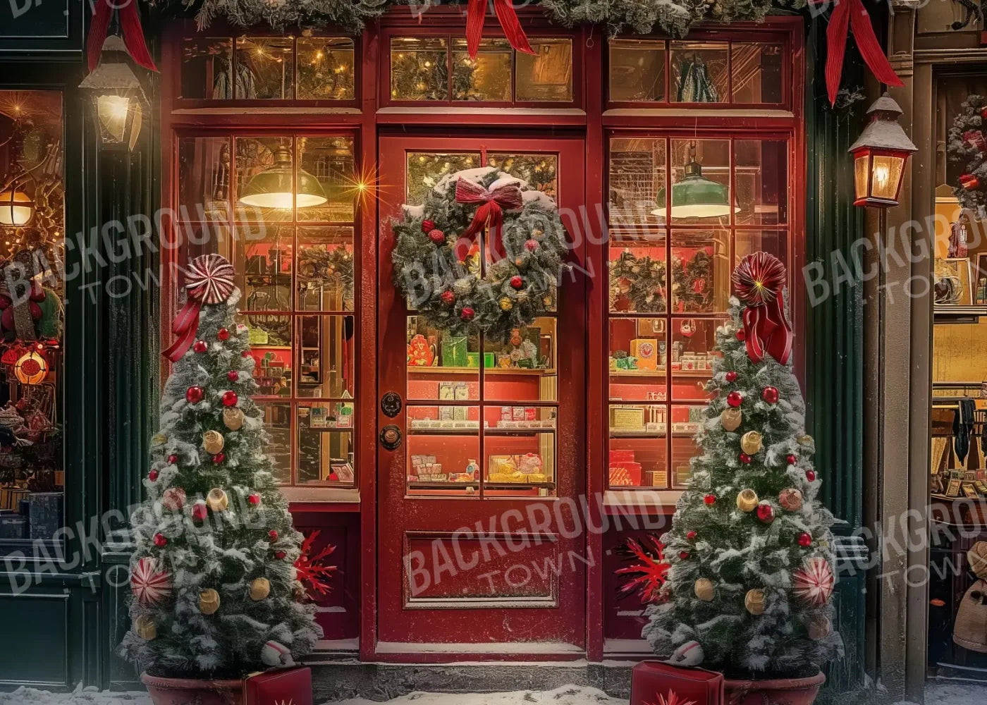 Christmas Shop Ii 7’X5’ Ultracloth (84 X 60 Inch) Backdrop