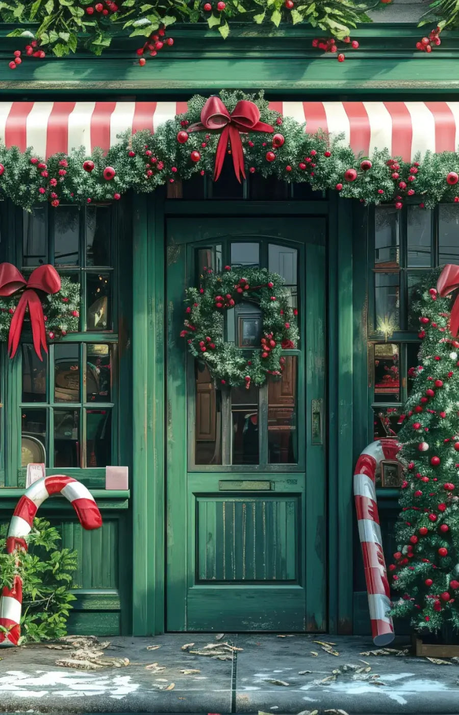 Christmas Store Front 9’x14’ UltraCloth (108 x 168 inch) Backdrop