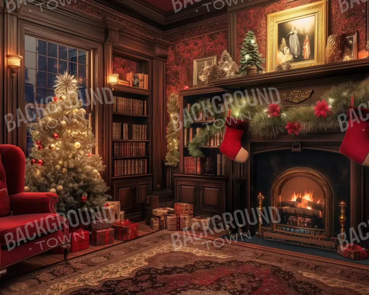Christmas Study I 10’X8’ Fleece (120 X 96 Inch) Backdrop