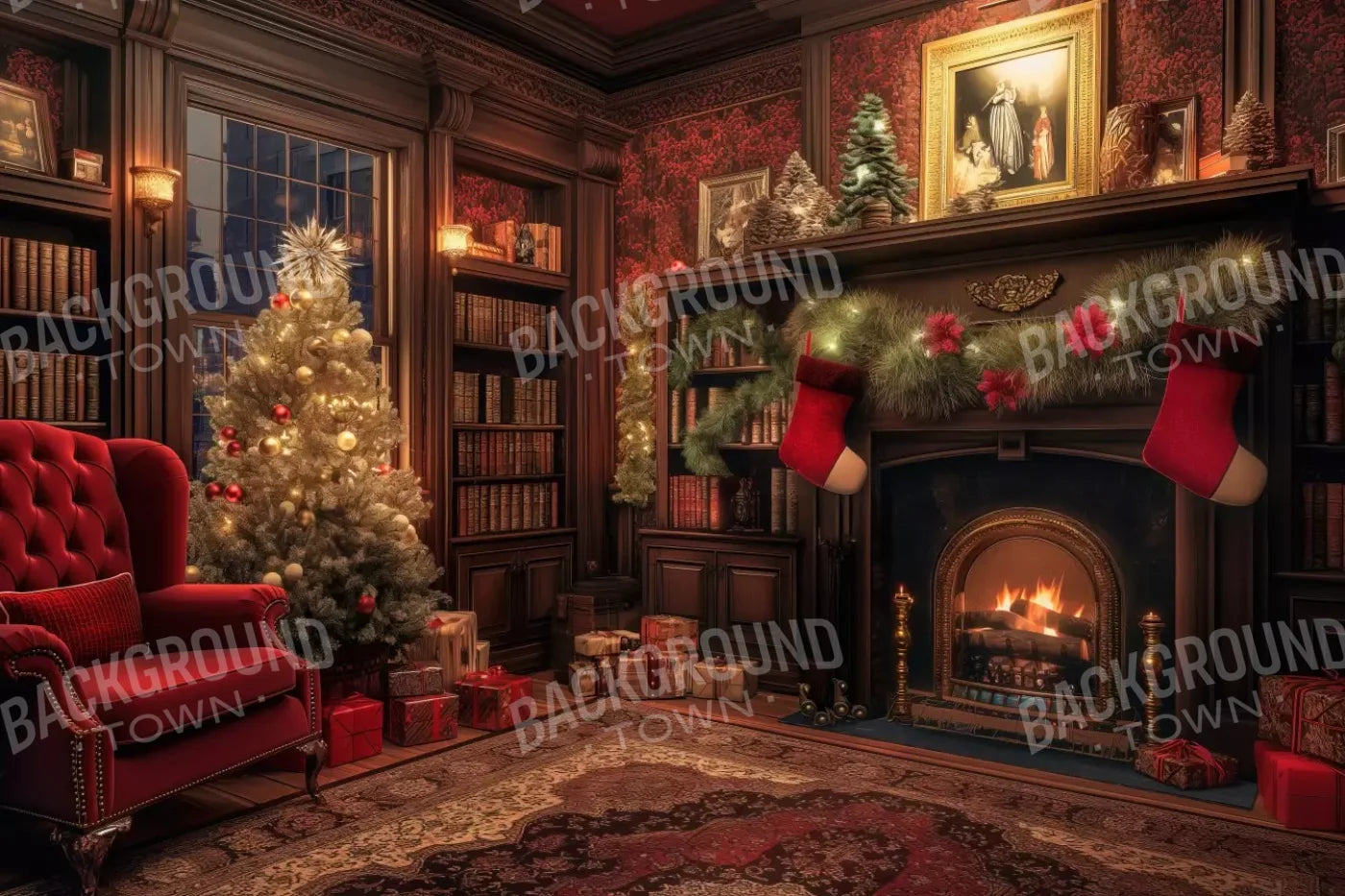 Christmas Study I 12’X8’ Ultracloth (144 X 96 Inch) Backdrop