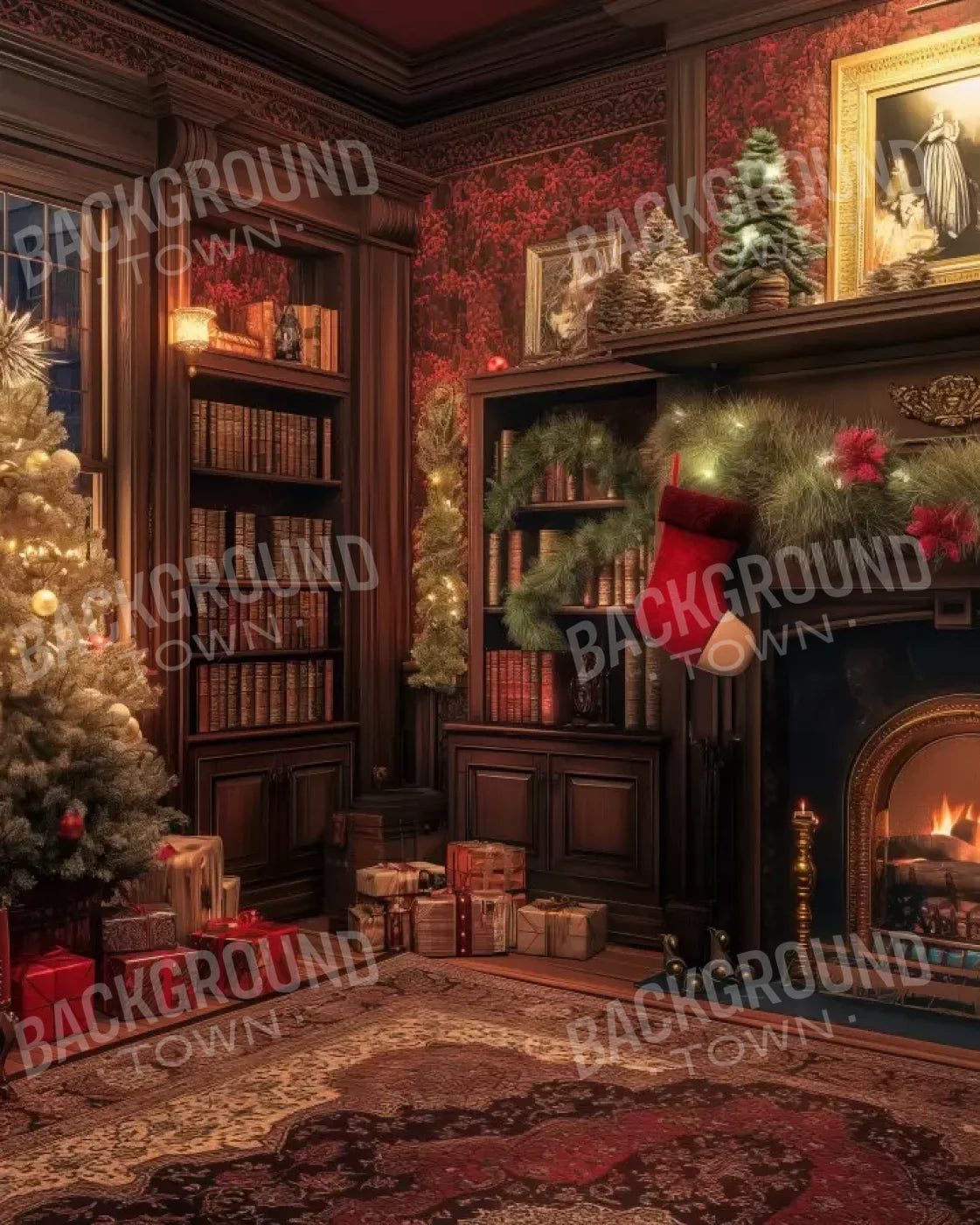 Christmas Study I 8’X10’ Fleece (96 X 120 Inch) Backdrop