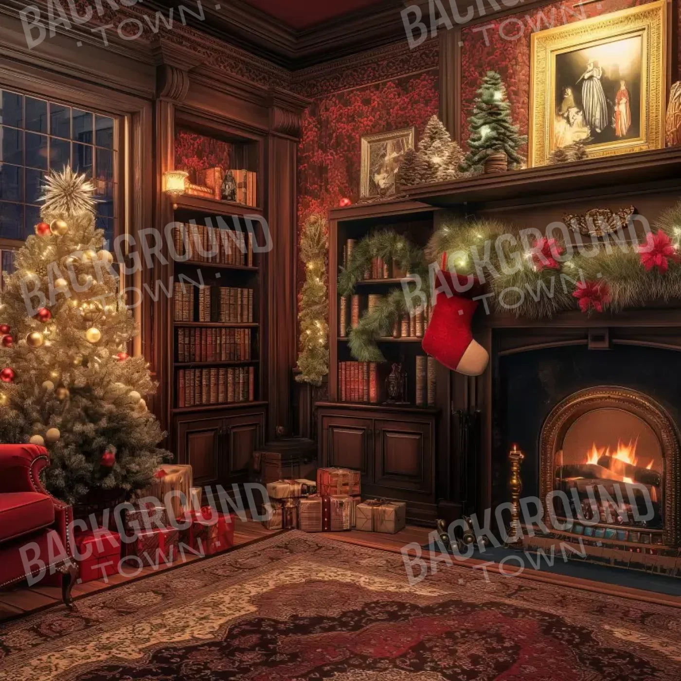 Christmas Study I 8’X8’ Fleece (96 X Inch) Backdrop