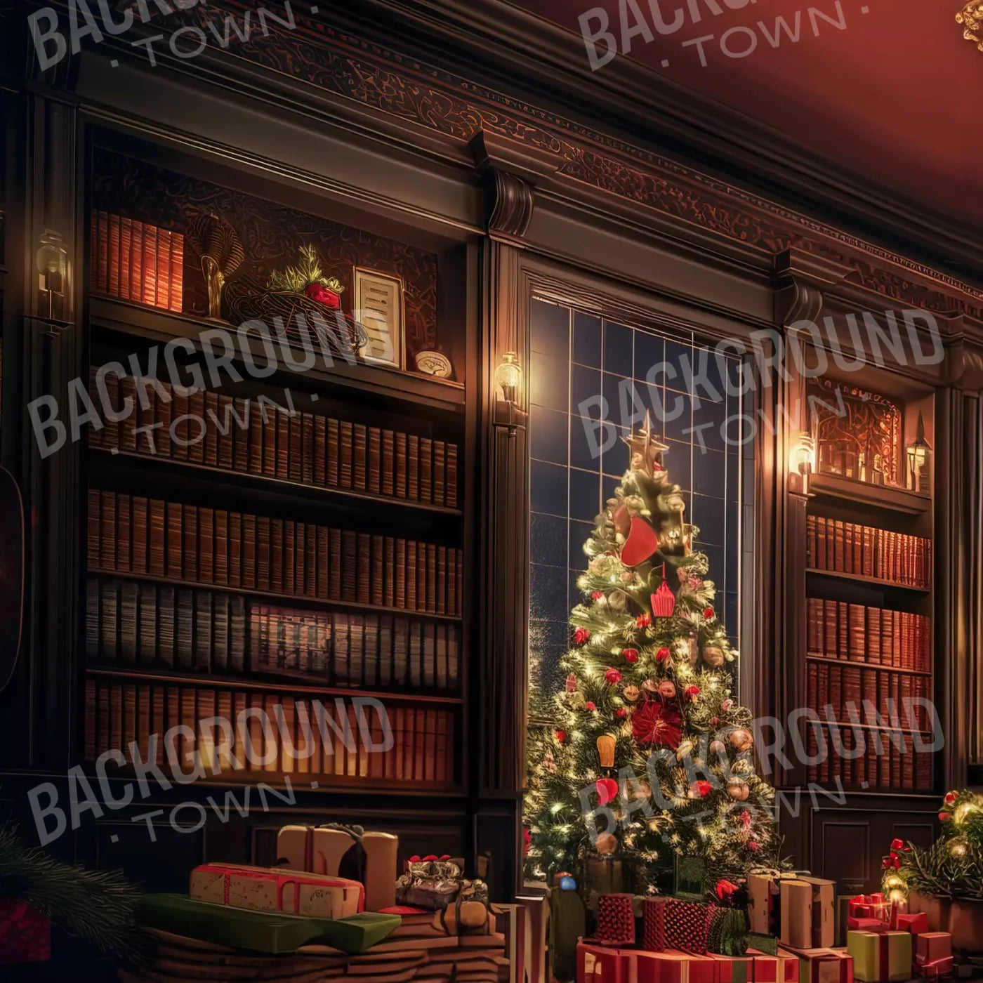 Red Christmas Backdrop for Photography