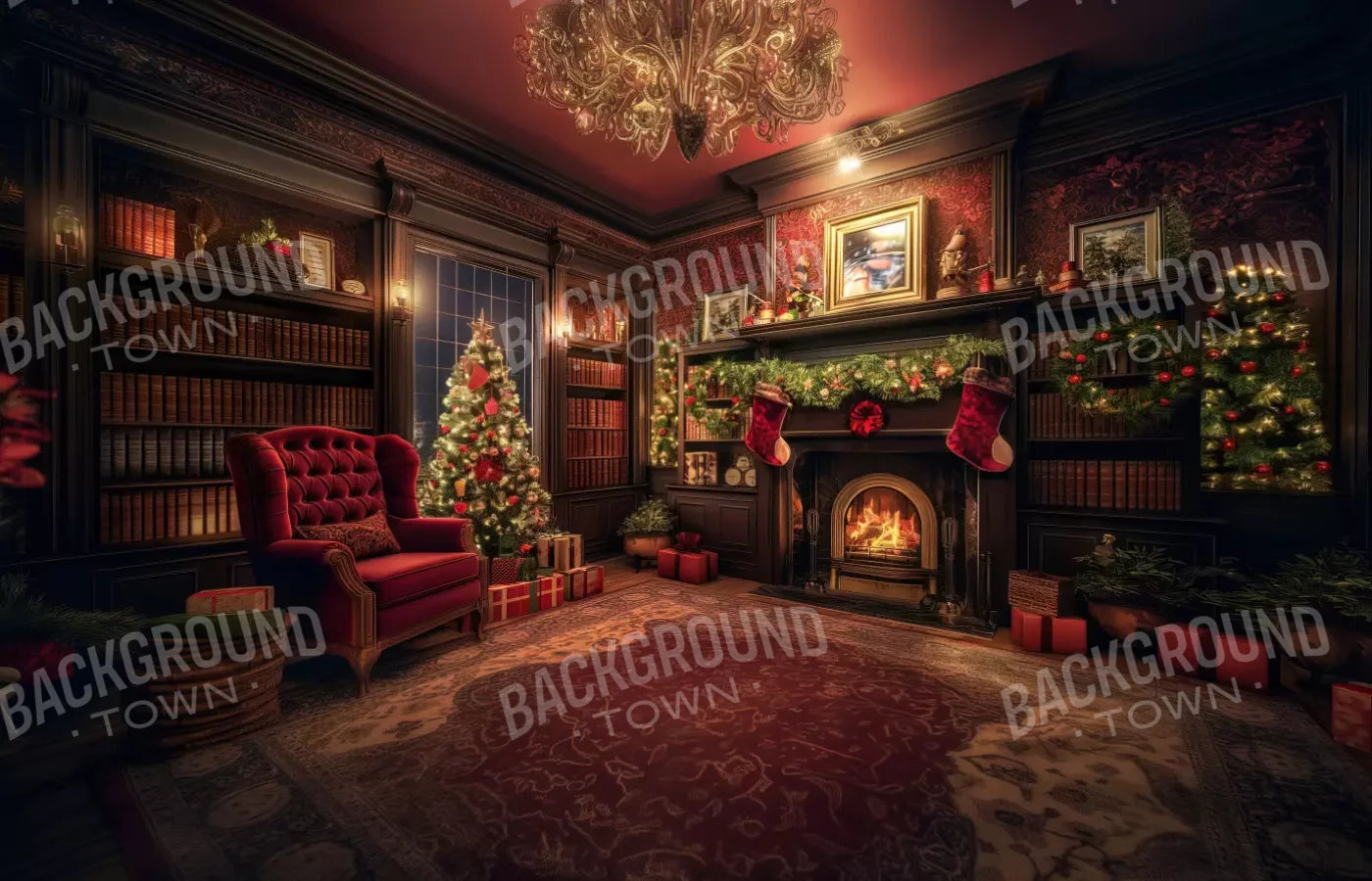 Christmas Study I Full 14’X9’ Ultracloth (168 X 108 Inch) Backdrop