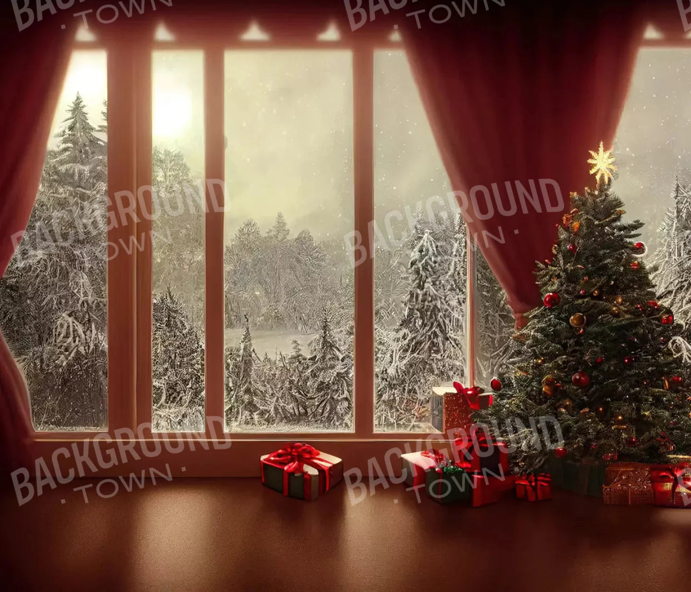 Christmas View 12X10 Ultracloth ( 144 X 120 Inch ) Backdrop