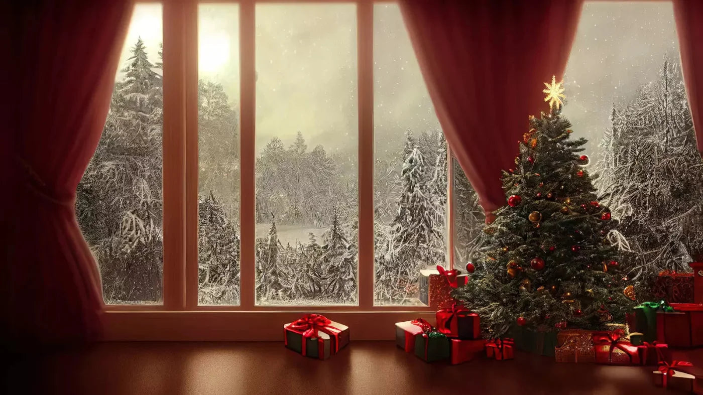 Christmas View 14X8 Ultracloth ( 168 X 96 Inch ) Backdrop