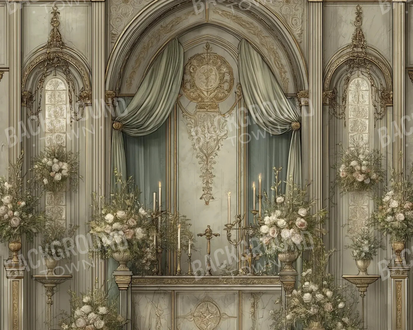 Church Sanctuary 2 10’x8’ Fleece (120 x 96 inch) Backdrop