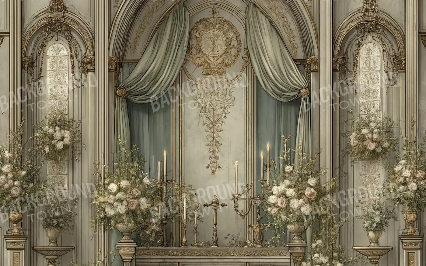 Church Sanctuary 2 16’x10’ UltraCloth (192 x 120 inch) Backdrop