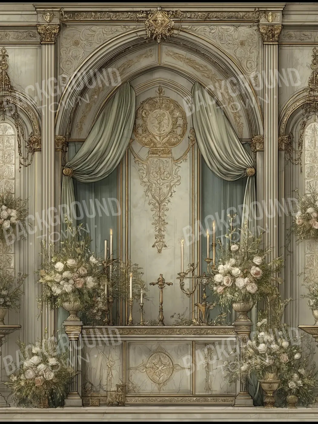 Church Sanctuary 2 5’x6’8 Fleece (60 x 80 inch) Backdrop