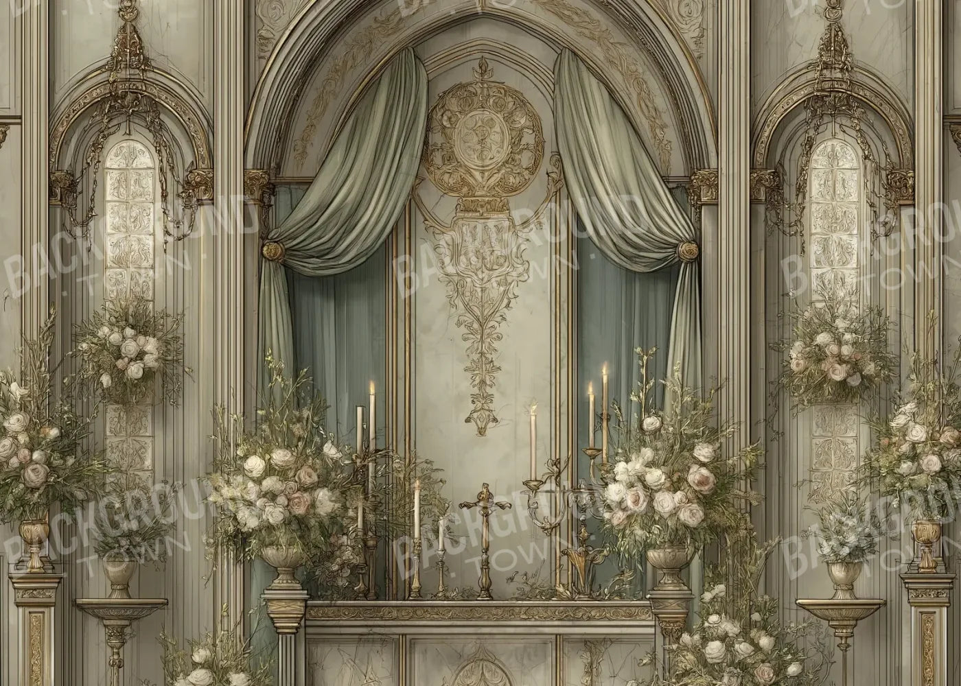 Church Sanctuary 2 7’x5’ UltraCloth (84 x 60 inch) Backdrop