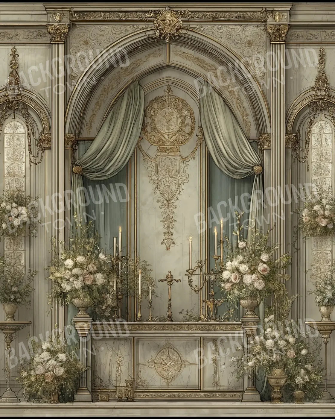 Church Sanctuary 2 8’x10’ Fleece (96 x 120 inch) Backdrop