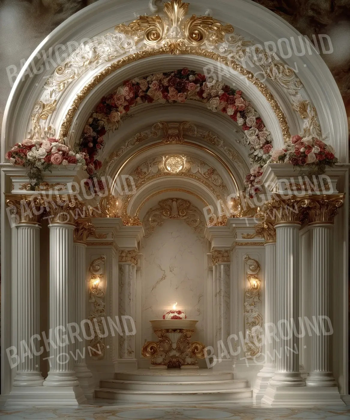 White Gold Red Pink Backdrop for Photography