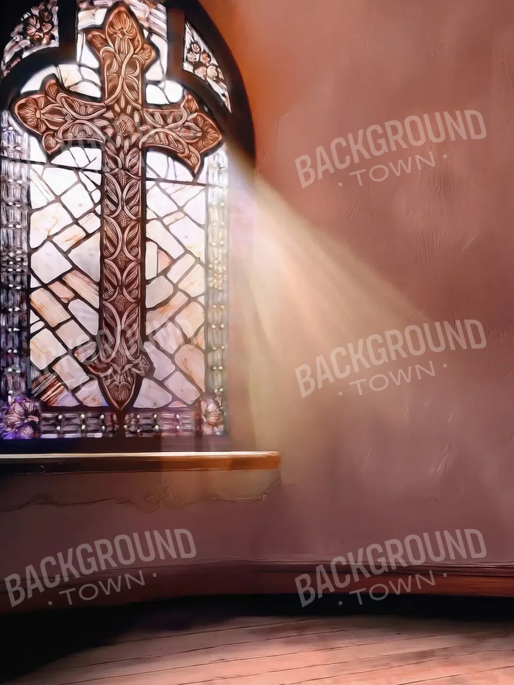 Church Window 6’x8’ Fleece (72 x 96 inch) Backdrop