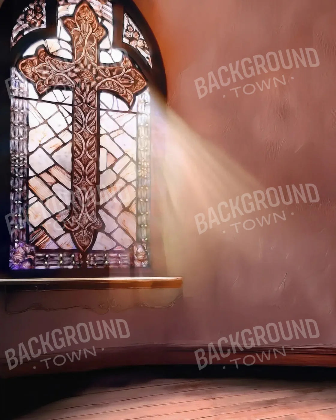 Church Window 8’x10’ Fleece (96 x 120 inch) Backdrop