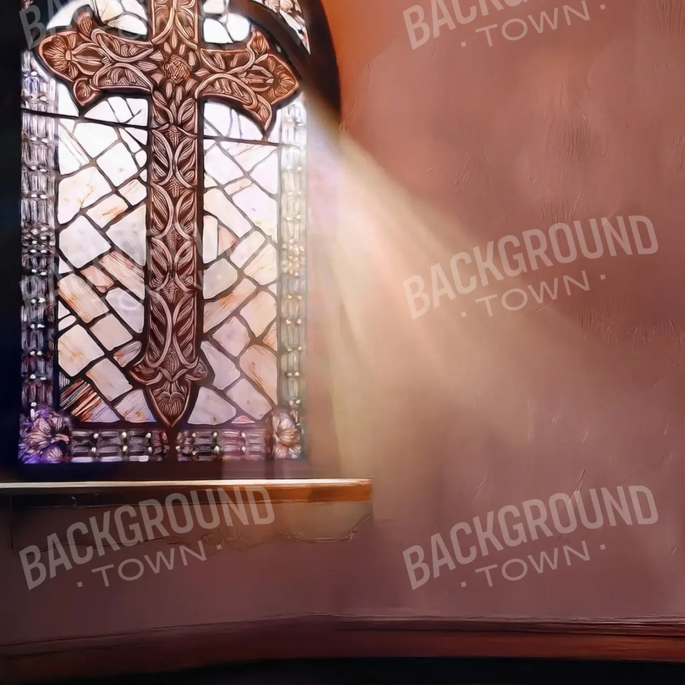 Church Window 8’x8’ Fleece (96 x 96 inch) Backdrop