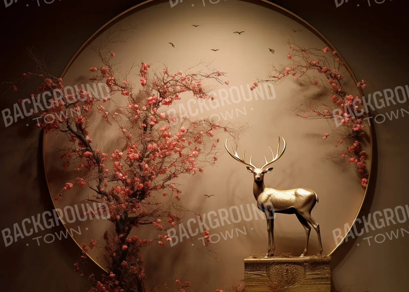 CircleBlossomDeer 7’x5’ UltraCloth (84 x 60 inch) Backdrop