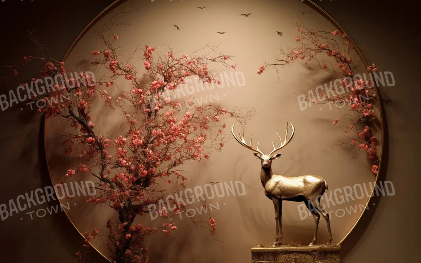 CircleBlossomDeer 8’x5’ UltraCloth (96 x 60 inch) Backdrop