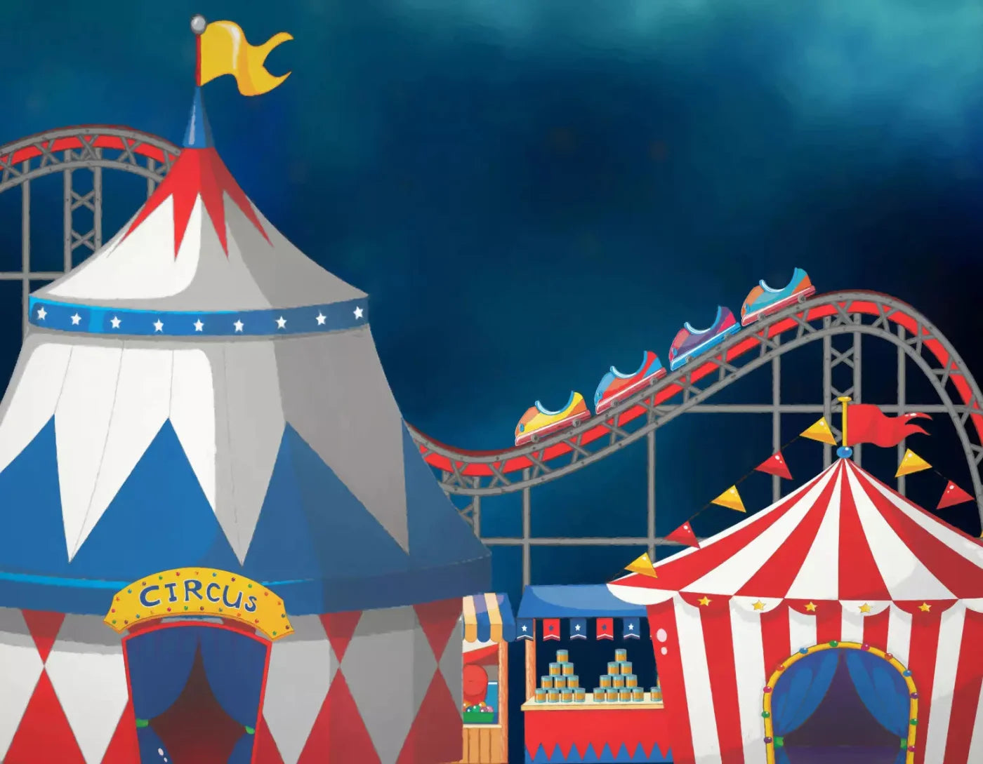 Circus Summer Affair 8X6 Fleece ( 96 X 72 Inch ) Backdrop