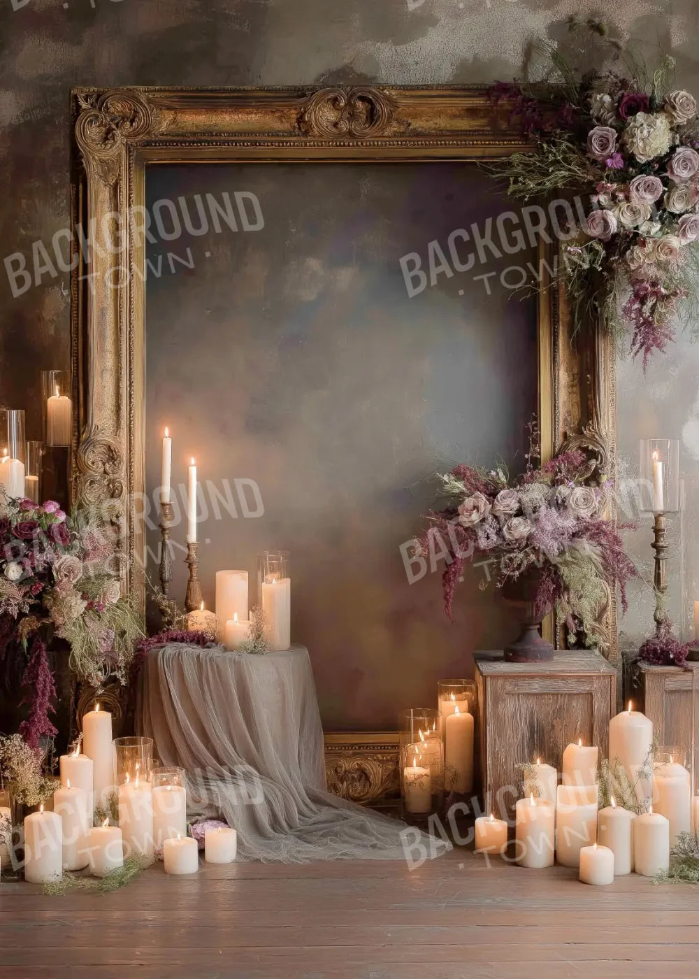 Candles And Mirror 5’x7’ UltraCloth (60 x 84 inch) Backdrop
