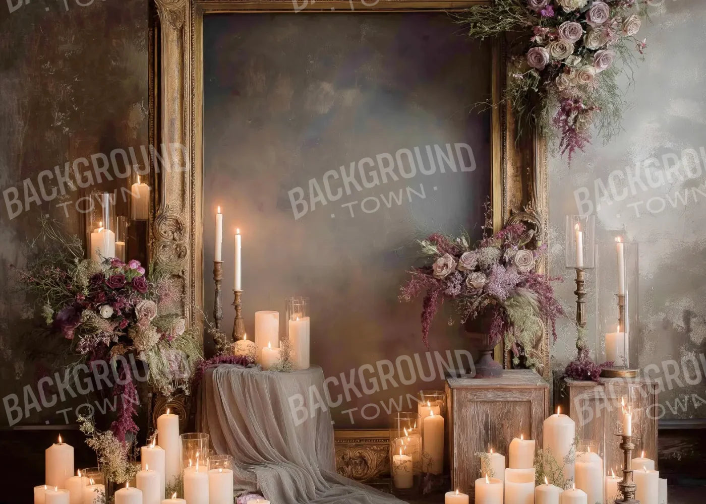 Candles And Mirror 7’x5’ UltraCloth (84 x 60 inch) Backdrop