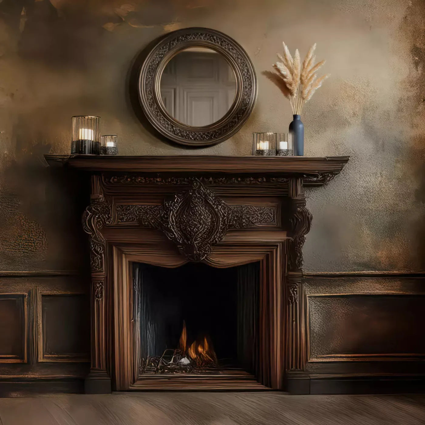 Classic Fireplace 10’x10’ UltraCloth (120 x 120 inch) Backdrop